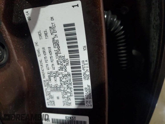 2014 Toyota Tundra Limited z VIN 5TFHY5F18EX411007, wystawiony jako Copart lot #43234915 z przebiegiem 172 193 mil mil oraz Szkoda całkowita • Salvage title. Historia ofert i sprzedaży dostępna na DreamBid. Obrazek 12.