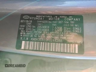 2019 Hyundai Kona Ultimate with VIN KM8K5CA59KU244288, listed as a Copart auction lot 47204255 with 48,532 mi miles and Salvage Title. Bid and sale history available at carsss.com. Image 14.