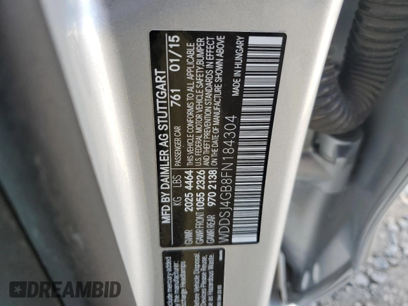 2015 Mercedes-Benz CLA 250 with VIN WDDSJ4GB8FN184304, listed as a Copart auction lot 53331265 with 101,096 mi miles and Salvage Title. Bid and sale history available at DreamBid. Image 12.