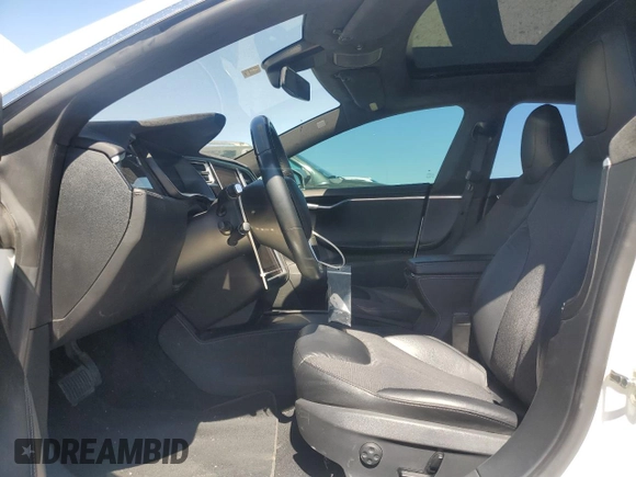 2016 Tesla Model S 90D with VIN 5YJSA1E21GF150460, listed as a Copart auction lot 48160495 with 84,761 mi miles and Salvage Title. Bid and sale history available at DreamBid. Image 7.