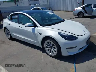 2023 Tesla Model 3 with VIN 5YJ3E1EA3PF484277, listed as a IAAI auction lot 42558827 with 38,641 mi miles and . Bid and sale history available at DreamBid. Image 1.