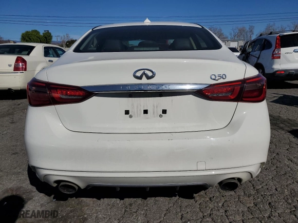 2018 Infiniti Q50 2.0t PURE with VIN JN1CV7AP6JM240444, listed as a Copart auction lot 45663065 with 90,390 mi miles and Salvage Title. Bid and sale history available at carsss.com. Image 6.