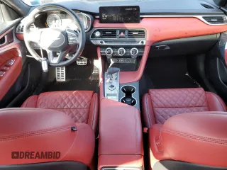 2023 Genesis G70 3.3T with VIN KMTG54TE4PU122153, listed as a Copart auction lot 50794015 with 13,604 mi miles and Salvage title. Bid and sale history available at DreamBid. Image 8.