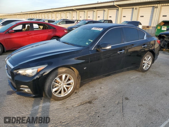 2015 Infiniti Q50 Premium with VIN JN1BV7AR1FM411069, listed as a Copart auction lot 54003945 with 118,888 mi miles and Salvage Title. Bid and sale history available at carsss.com. Image 1.