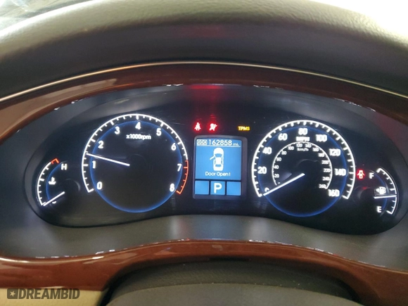 2012 Hyundai Genesis 3.8L with VIN KMHGC4DD1CU195643, listed as a Copart auction lot 51443545 with 162,858 mi miles and Salvage Title. Bid and sale history available at carsss.com. Image 9.