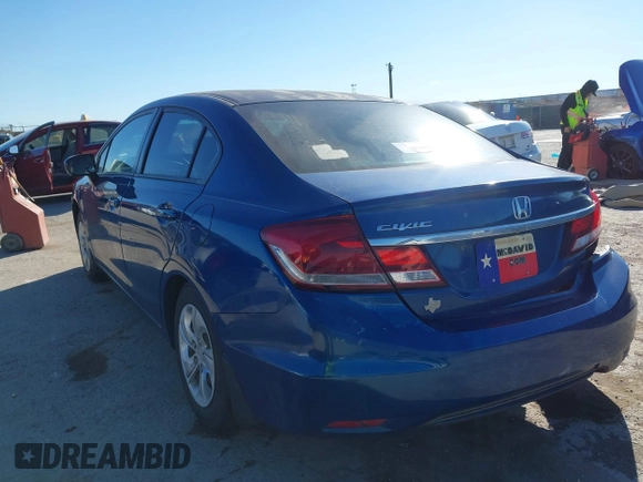 2014 Honda Civic Sedan LX with VIN 2HGFB2F57EH529579, listed as a IAAI auction lot 41732190 with 95,176 mi miles. Bid and sale history available at carsss.com. Image 3.