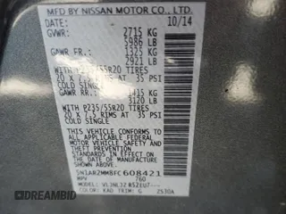 2015 Nissan Pathfinder SV with VIN 5N1AR2MM8FC608421, listed as a Copart auction lot 52935185 with 124,602 mi miles and Salvage Title. Bid and sale history available at carsss.com. Image 13.