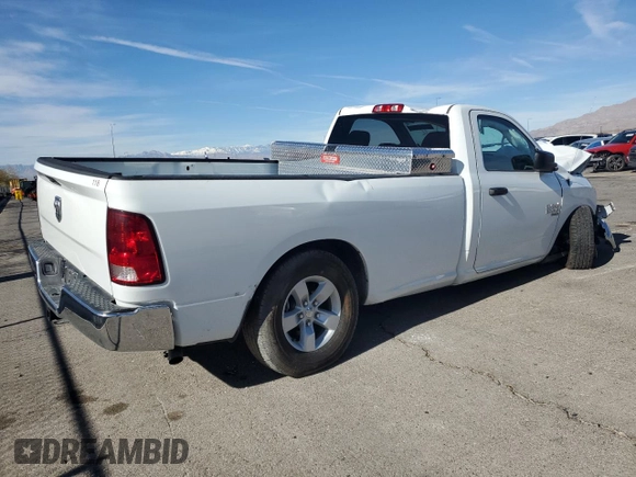 2023 Ram 1500 Tradesman with VIN 3C6JR6DGXPG678000, listed as a Copart auction lot 65893914 with Not provided miles and Salvage title. Bid and sale history available at DreamBid. Image 3.