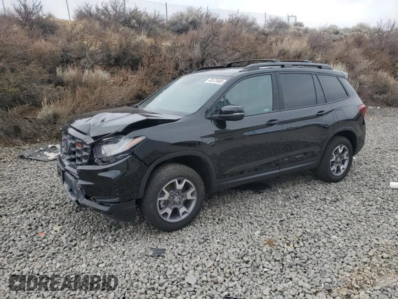 2023 Honda Passport TrailSport with VIN 5FNYF8H63PB010963, listed as a Copart auction lot 43573485 with 18,610 mi miles and Salvage title. Bid and sale history available at DreamBid. Image 1.