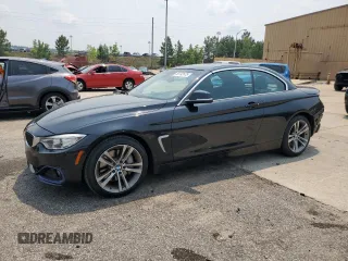 2015 BMW 4 Series 435i z VIN WBA3T3C53F5A40517, wystawiony jako Copart lot #58792675 z przebiegiem 77 933 mil mil oraz Szkoda całkowita • Salvage title. Historia ofert i sprzedaży dostępna na DreamBid. Obrazek 1.