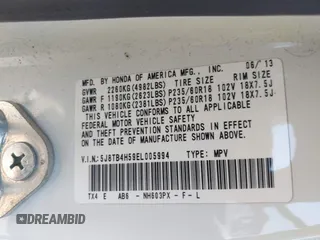 2014 Acura RDX Technology with VIN 5J8TB4H59EL005994, listed as a IAAI auction lot 42060158 with 148,863 mi miles and . Bid and sale history available at DreamBid. Image 9.