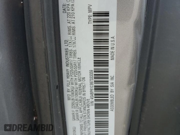 2009 Subaru Outback Special Edtn with VIN 4S4BP61C997333359, listed as a Copart auction lot 78656014 with 0 mi miles and Salvage Title. Bid and sale history available at carsss.com. Image 16.