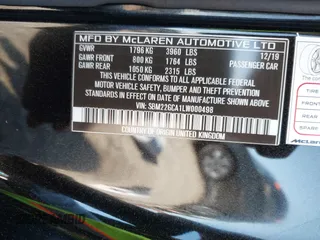 2020 McLaren GT with VIN SBM22GCA1LW000498, listed as a IAAI auction lot 41265247 with 18,465 mi miles. Bid and sale history available at carsss.com. Image 9.