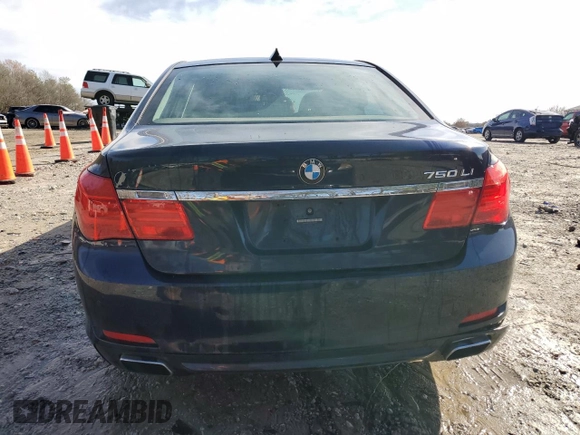 2011 BMW 7 Series 750Li with VIN WBAKB8C54BC852293, listed as a Copart auction lot 45215695 with 179,986 mi miles and Salvage title. Bid and sale history available at DreamBid. Image 6.