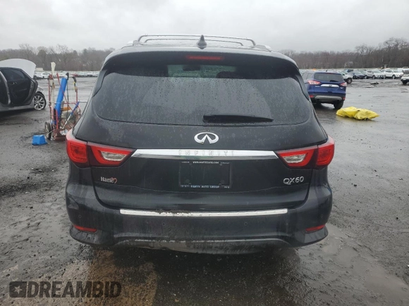 2017 Infiniti QX60 with VIN 5N1DL0MM9HC549675, listed as a Copart auction lot 52076715 with 100,009 mi miles and Salvage Title. Bid and sale history available at DreamBid. Image 6.