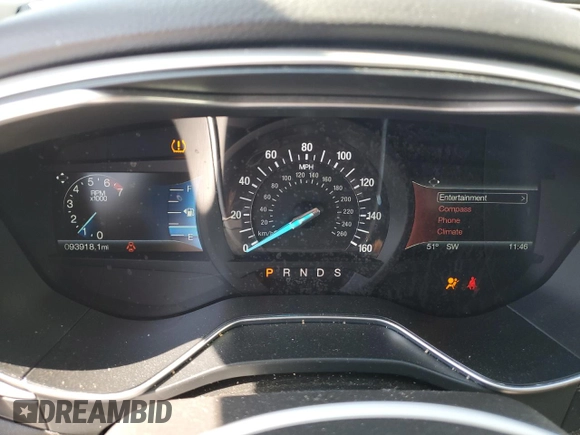 2016 Ford Fusion SE with VIN 1FA6P0H72G5110025, listed as a Copart auction lot 50796505 with 93,918 mi miles and Clean Title. Bid and sale history available at carsss.com. Image 9.