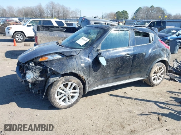 2014 Nissan Juke S with VIN JN8AF5MR1ET450940, listed as a IAAI auction lot 38801607 with 157,565 mi miles. Bid and sale history available at carsss.com. Image 2.