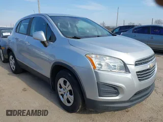 2016 Chevrolet Trax LS with VIN KL7CJKSB5GB505466, listed as a IAAI auction lot 41731831 with 161,660 mi miles. Bid and sale history available at carsss.com. Image 1.