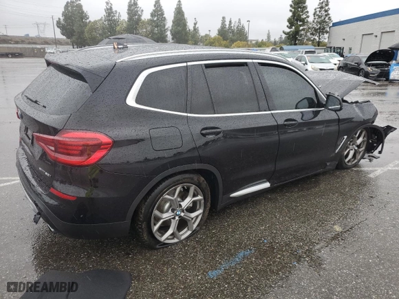 2020 BMW X3 sDrive30i with VIN 5UXTY3C04L9B97145, listed as a Copart auction lot 45498295 with 0 mi miles and Salvage Title. Bid and sale history available at carsss.com. Image 3.