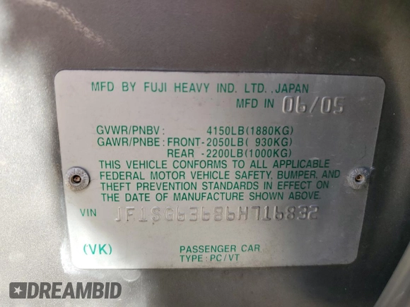 2006 Subaru Forester 2.5 X with VIN JF1SG63686H716832, listed as a Copart auction lot 80629574 with 171,394 mi miles and Salvage Title. Bid and sale history available at carsss.com. Image 13.
