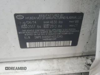2015 Hyundai Sonata Sport z VIN 5NPE34AB0FH053345, wystawiony jako Copart lot #45194645 z przebiegiem Nie podano mil oraz Szkoda całkowita • Salvage title. Historia ofert i sprzedaży dostępna na DreamBid. Obrazek 12.