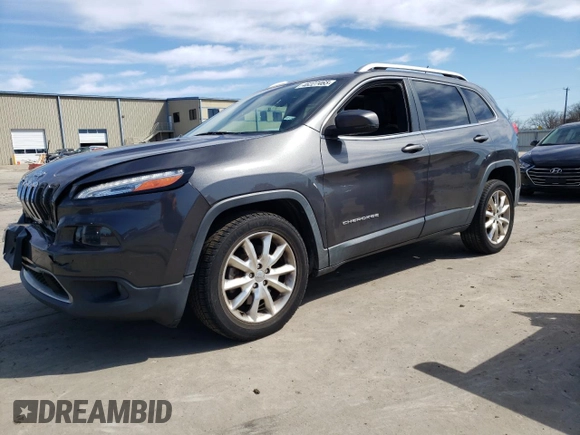 2015 Jeep Cherokee Limited with VIN 1C4PJLDBXFW532225, listed as a Copart auction lot 46227465 with 97,428 mi miles and Salvage Title. Bid and sale history available at DreamBid. Image 1.