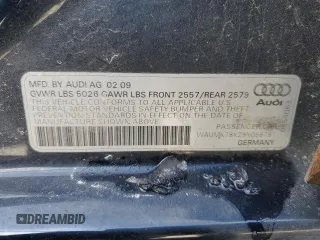 2009 Audi A4 3.2L Prestige with VIN WAUMK78K29N058781, listed as a Copart auction lot 88027655 with 163,183 mi miles and Clean Title. Bid and sale history available at carsss.com. Image 12.