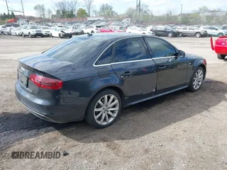 2014 Audi A4 Premium with VIN WAUBFAFL0EA067761, listed as a IAAI auction lot 41874433 with 106,256 mi miles. Bid and sale history available at carsss.com. Image 4.