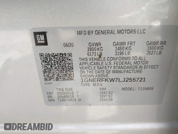 2020 Chevrolet Traverse LS с VIN 1GNERFKW7LJ255721, выставлен на аукционе IAAI как лот 41972618 с пробегом 73 412 миль миль и . История ставок и продаж доступна на DreamBid. Изображение 9.