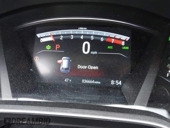 2019 Honda CR-V EX-L with VIN 2HKRW2H88KH670476, listed as a IAAI auction lot 42037439 with 36,664 mi miles and . Bid and sale history available at carsss.com. Image 16.