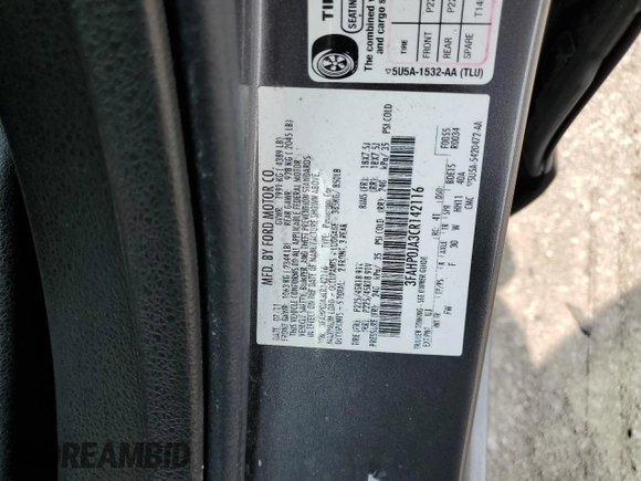2012 Ford Fusion SEL с VIN 3FAHP0JA3CR142116, выставлен на аукционе Copart как лот 60193945 с пробегом 190 585 миль миль и Списание • Salvage title. История ставок и продаж доступна на DreamBid. Изображение 12.