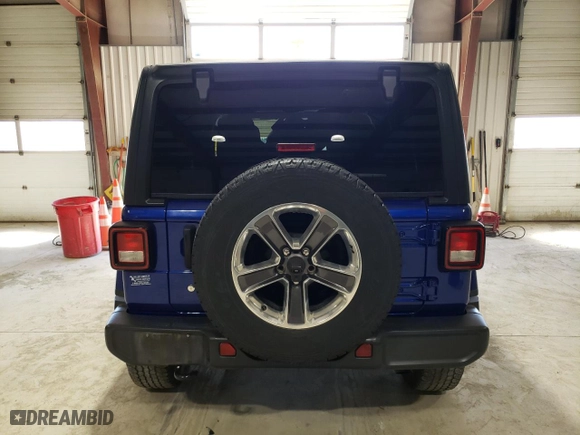 2018 Jeep Wrangler Unlimited Sahara with VIN 1C4HJXEGXJW313893, listed as a Copart auction lot 49895945 with 113,480 mi miles and Salvage Title. Bid and sale history available at carsss.com. Image 6.