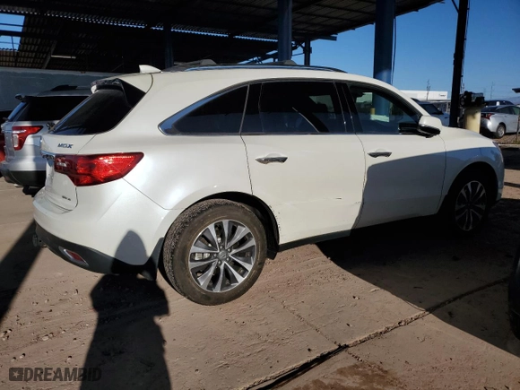 2014 Acura MDX Tech Pkg with VIN 5FRYD4H47EB014037, listed as a Copart auction lot 49661515 with 138,594 mi miles and Salvage Title. Bid and sale history available at carsss.com. Image 3.