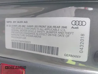 2023 Audi A5 Sportback S line Premium Plus z VIN WAUFACF56PA038023, wystawiony jako IAAI lot #42074137 z przebiegiem 15 998 mil mil oraz . Historia ofert i sprzedaży dostępna na DreamBid. Obrazek 9.