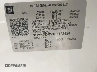 2020 Cadillac XT6 AWD Premium Luxury with VIN 1GYKPDRS1LZ123980, listed as a IAAI auction lot 41755263 with 98,560 mi miles and . Bid and sale history available at DreamBid. Image 9.