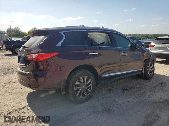 2014 Infiniti QX60 with VIN 5N1AL0MN7EC517864, listed as a Copart auction lot 52985535 with Not provided miles and Salvage title. Bid and sale history available at DreamBid. Image 3.
