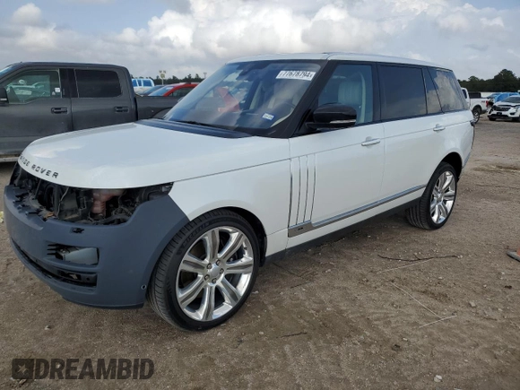 2016 Land Rover Range Rover with VIN SALGW3EF7GA296739, listed as a Copart auction lot 77678794 with 58,193 mi miles and Salvage title. Bid and sale history available at DreamBid. Image 1.