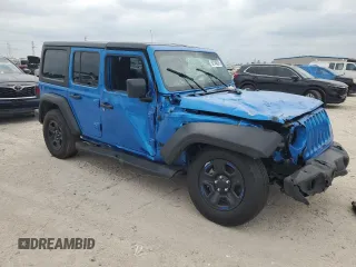 2022 Jeep Wrangler Unlimited Sport with VIN 1C4HJXDN6NW232539, listed as a Copart auction lot 52146025 with 29,571 mi miles and Salvage Title. Bid and sale history available at DreamBid. Image 4.