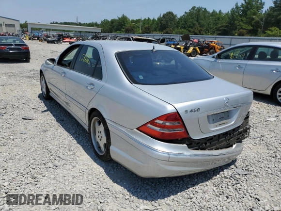 2002 Mercedes-Benz S-Class 4.3L with VIN WDBNG70J22A265355, listed as a Copart auction lot 66661864 with 158,816 mi miles and Salvage Title. Bid and sale history available at carsss.com. Image 3.