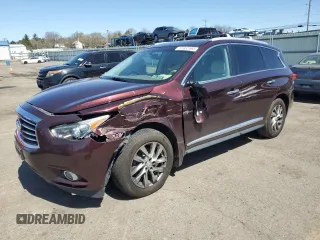 2013 Infiniti JX35 with VIN 5N1AL0MM8DC347343, listed as a Copart auction lot 51932495 with 225,444 mi miles and Salvage Title. Bid and sale history available at carsss.com. Image 1.