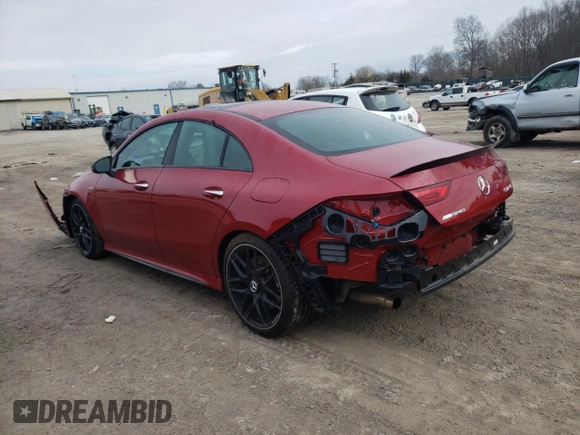 2021 Mercedes-Benz CLA 45 AMG with VIN W1K5J5DB5MN175502, listed as a Copart auction lot 45331254 with 21,365 mi miles and Clean Title. Bid and sale history available at DreamBid. Image 2.