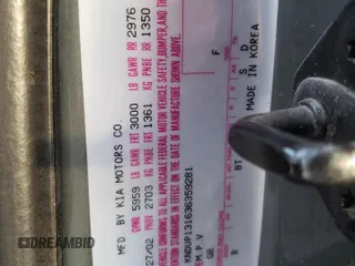 2003 Kia Sedona LX with VIN KNDUP131636359281, listed as a Copart auction lot 81978154 with 180,813 mi miles and Salvage Title. Bid and sale history available at carsss.com. Image 13.