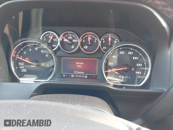 2019 Chevrolet Silverado 1500 LT with VIN 1GCUYDED0KZ207399, listed as a IAAI auction lot 41980299 with 75,720 mi miles. Bid and sale history available at carsss.com. Image 7.
