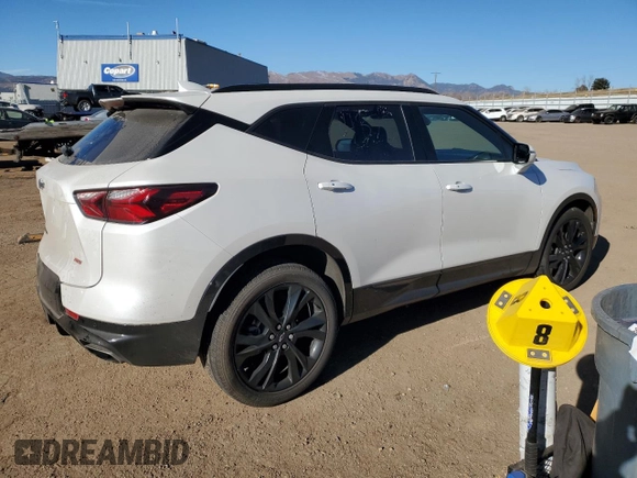 2021 Chevrolet Blazer RS with VIN 3GNKBKRS1MS527201, listed as a Copart auction lot 83825174 with 40,077 mi miles and Salvage title. Bid and sale history available at DreamBid. Image 3.