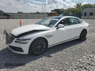 2021 Genesis G80 2.5T with VIN KMTGB4SC8MU078677, listed as a Copart auction lot 71980724 with 49,536 mi miles and Salvage Title. Bid and sale history available at carsss.com. Image 1.