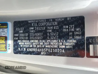2023 Kia Carnival LX with VIN KNDNB4H35P6210204, listed as a Copart auction lot 55009514 with 19,702 mi miles and Salvage Title. Bid and sale history available at carsss.com. Image 15.