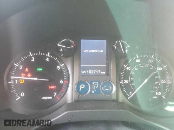 2018 Lexus GX 460 with VIN JTJBM7FX6J5186574, listed as a Copart auction lot 57729955 with 102,717 mi miles and Salvage title. Bid and sale history available at DreamBid. Image 9.