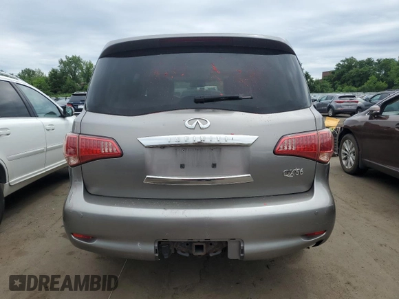 2011 Infiniti QX56 7-passenger with VIN JN8AZ2NE4B9006915, listed as a Copart auction lot 61909295 with 157,700 mi miles and Clean title. Bid and sale history available at DreamBid. Image 6.