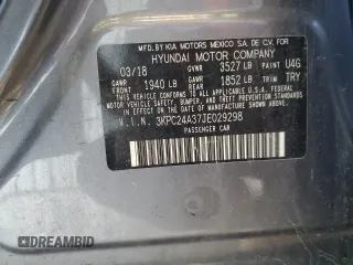 2018 Hyundai Accent SE z VIN 3KPC24A37JE029298, wystawiony jako Copart lot #57324535 z przebiegiem 78 084 mil mil oraz Szkoda całkowita • Salvage title. Historia ofert i sprzedaży dostępna na DreamBid. Obrazek 12.