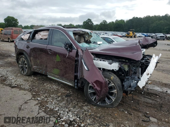 2024 Mazda CX-90 Premium with VIN JM3KKDHAXR1107854, listed as a Copart auction lot 60714955 with 7,802 mi miles and Salvage title. Bid and sale history available at DreamBid. Image 4.